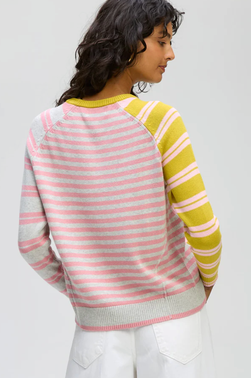 Crazy Stripe Crew - Chartreuse
