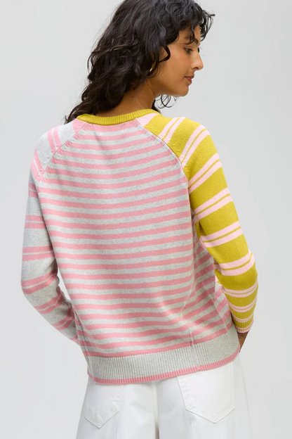 Crazy Stripe Crew - Chartreuse