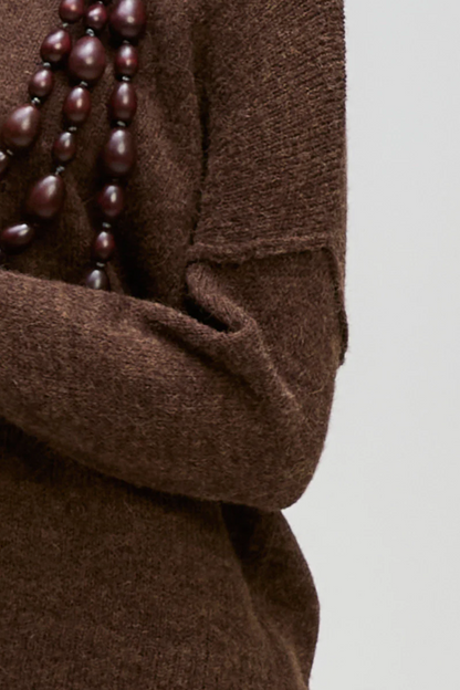 Fluffy V Neck - Cocoa