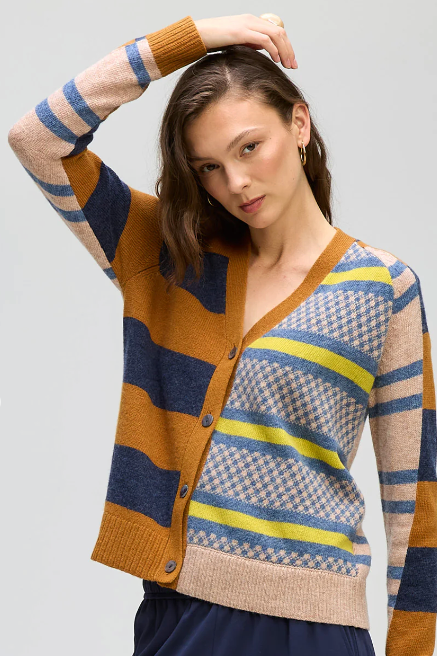 Groove Stripe Cardi - Toffee