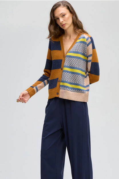 Groove Stripe Cardi - Toffee