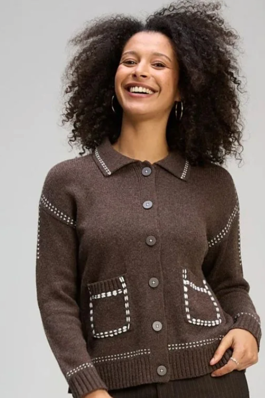 Tailored Cardi - Cocoa