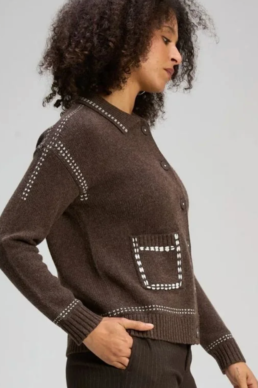 Tailored Cardi - Cocoa