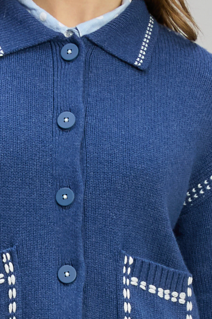 Tailored Cardi - Indigo