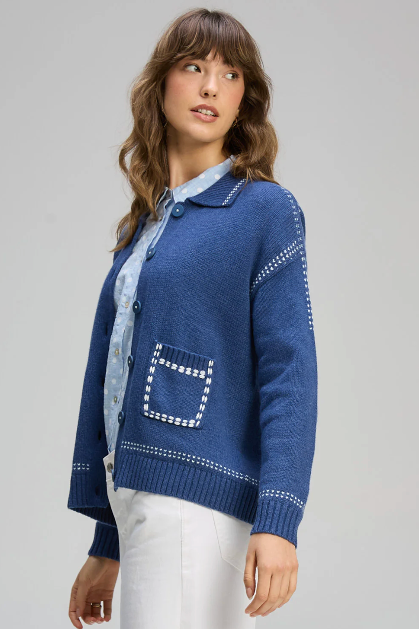 Tailored Cardi - Indigo