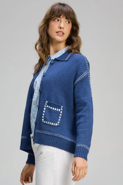 Tailored Cardi - Indigo