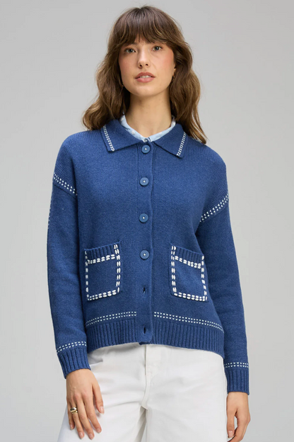 Tailored Cardi - Indigo