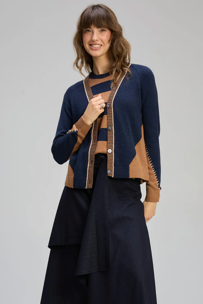 Dual Stitch Cardi - Cinnamon