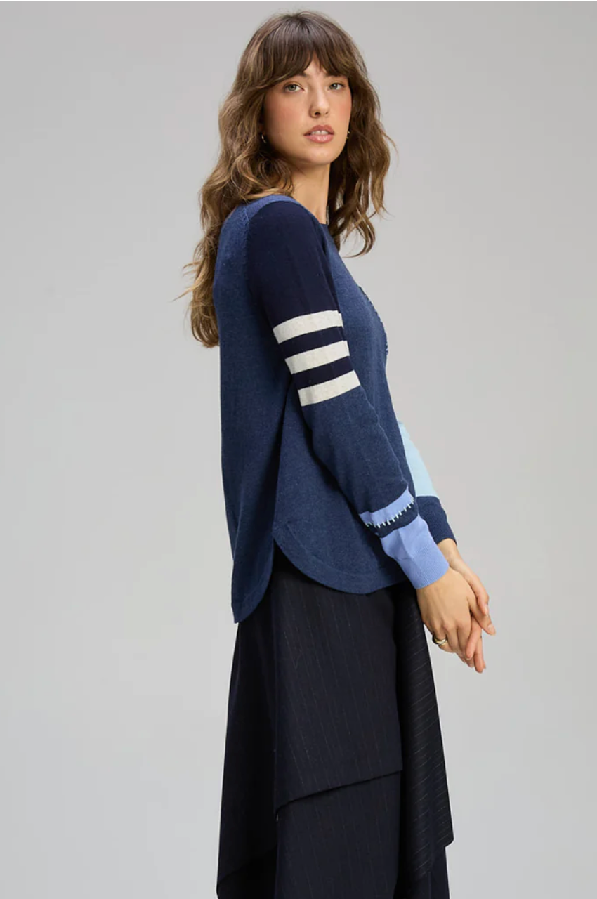 Pocket Detail Jumper - Denim