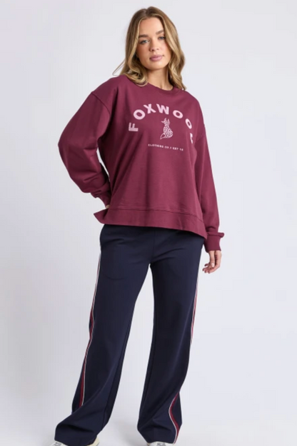 Foxwood Effortless Contrast Crew - Wine