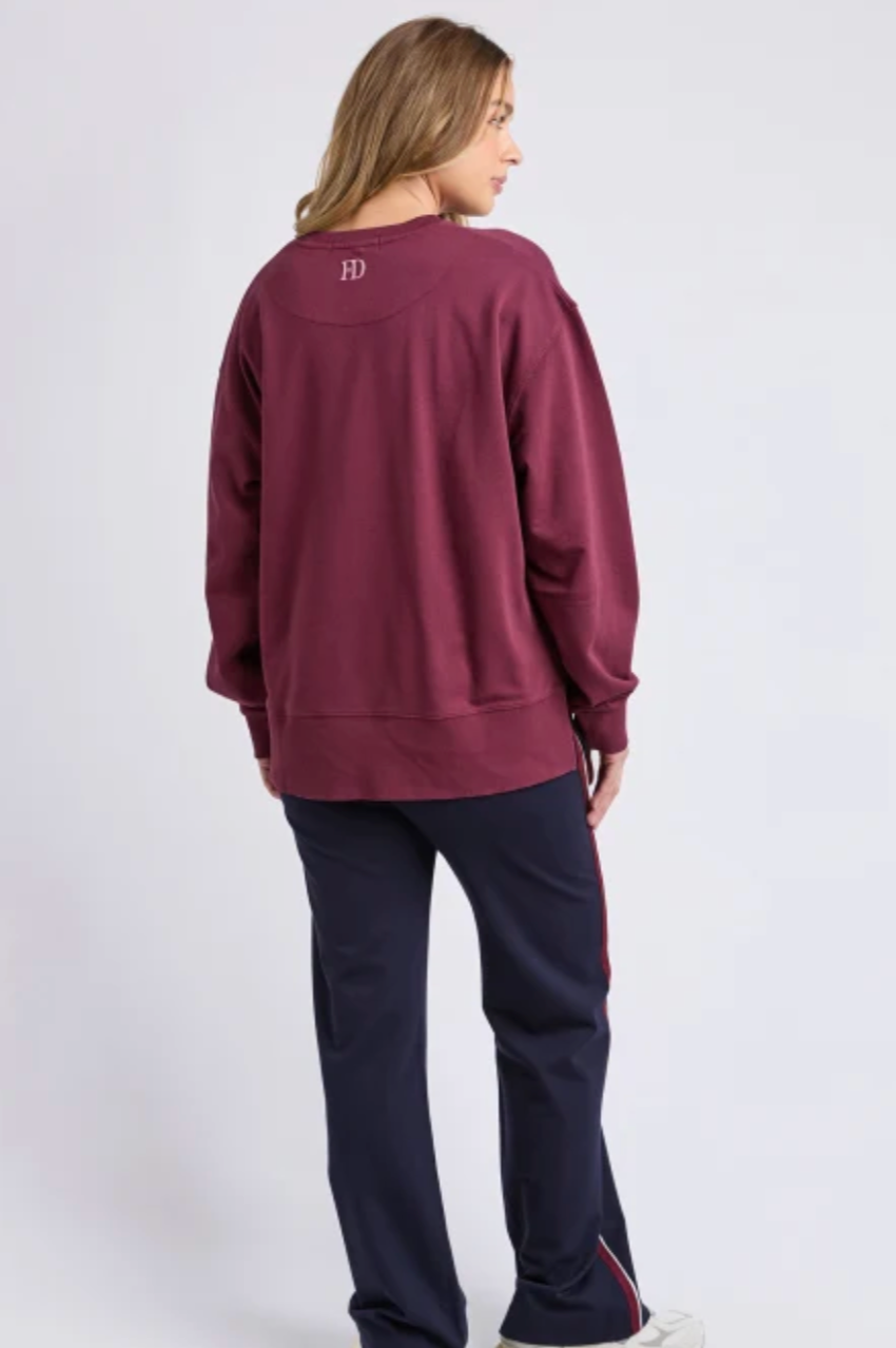 Foxwood Effortless Contrast Crew - Wine