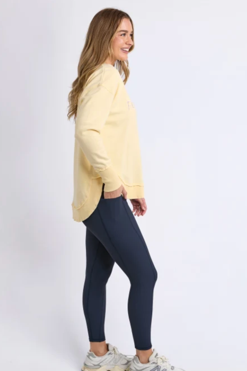 Foxwood Simplified Metallic Crew - Lemon