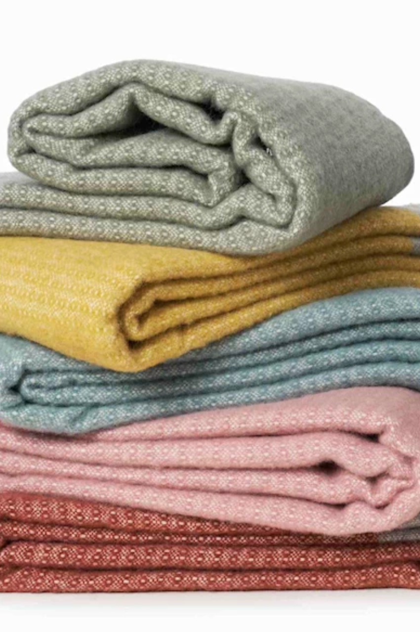 Harald Lambswool Blanket - Dusty Blue