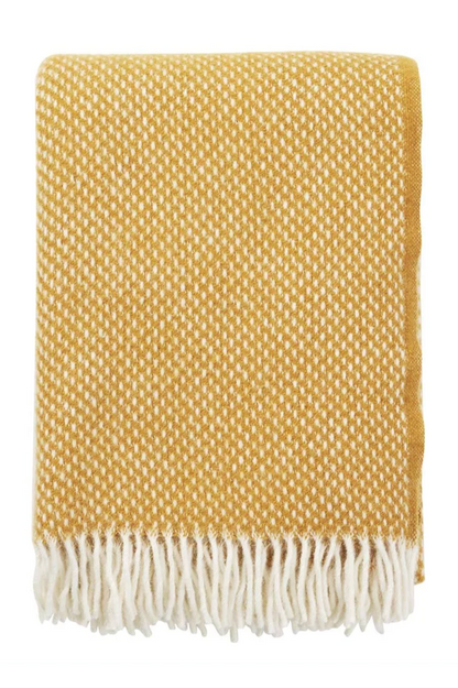 Preppy Brushed Wool Blanket - Mustard