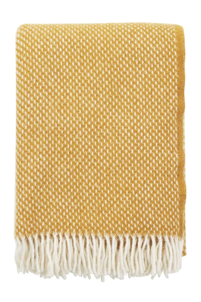 Preppy Brushed Wool Blanket - Mustard