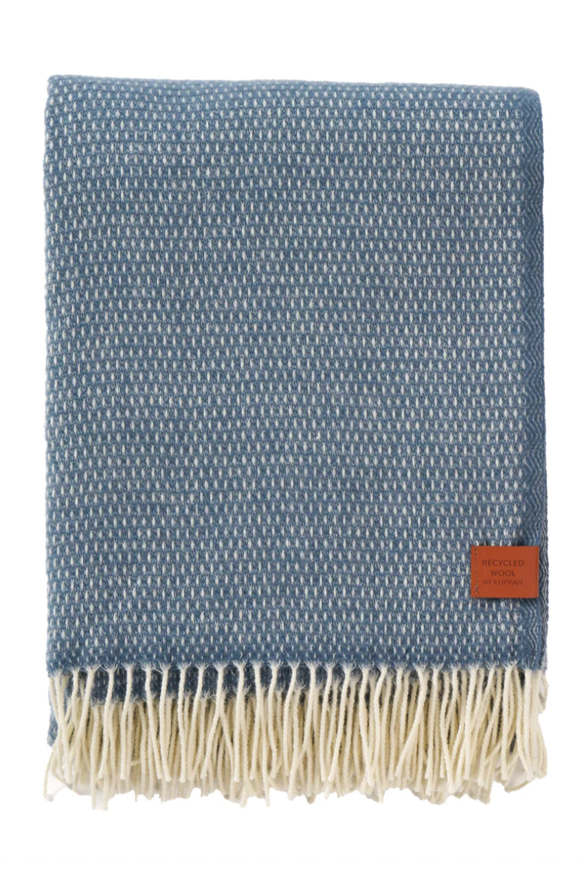Hugo Merino Wool Blanket - Dusty Blue