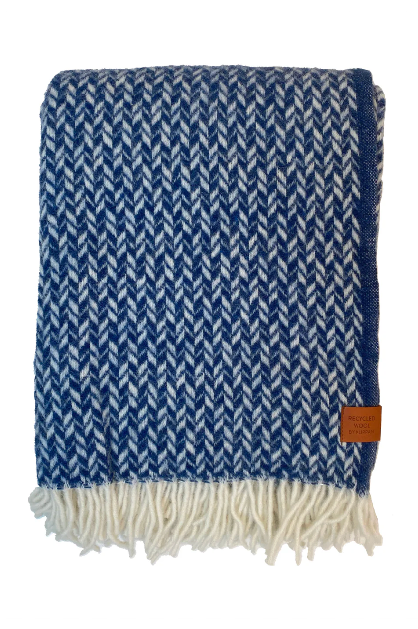Lovik Wool Blanket - Deep Blue