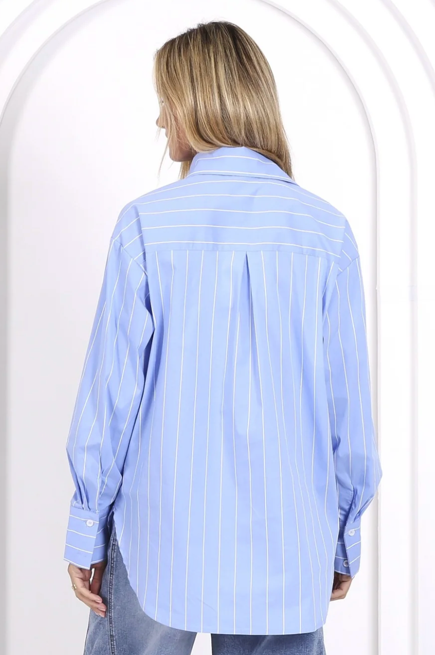 Oversized Stripe Shirt - Blue