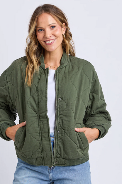 Elm Jean Bomber Jacket - Clover