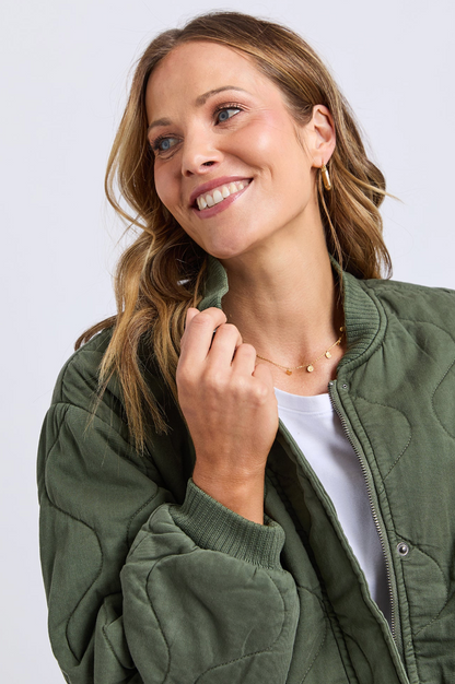 Elm Jean Bomber Jacket - Clover