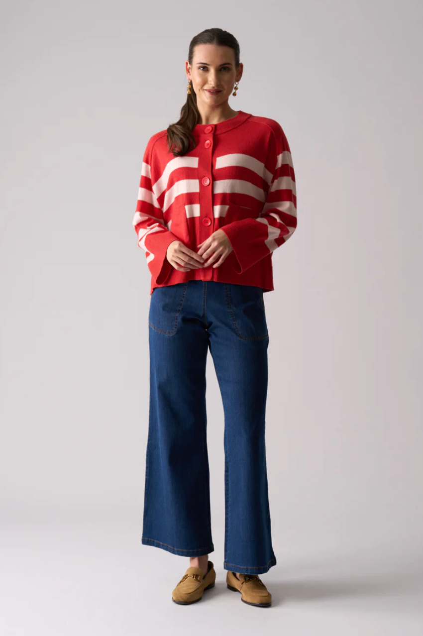 Hold The Line Cardi - Flame Stripe