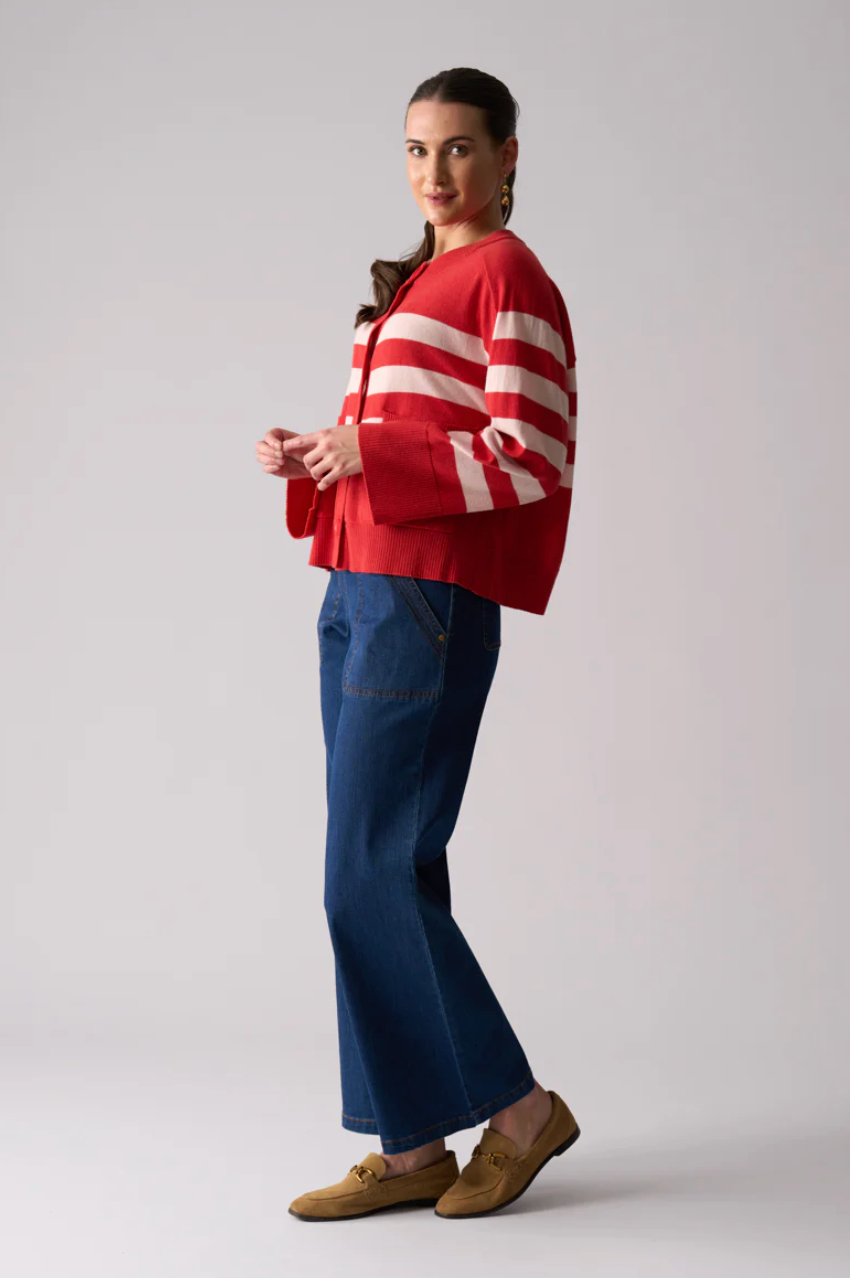 Hold The Line Cardi - Flame Stripe