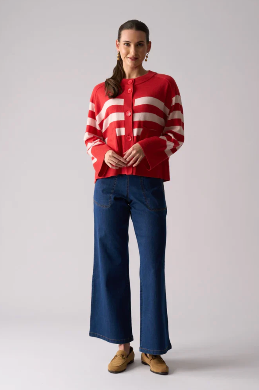 Hold The Line Cardi - Flame Stripe