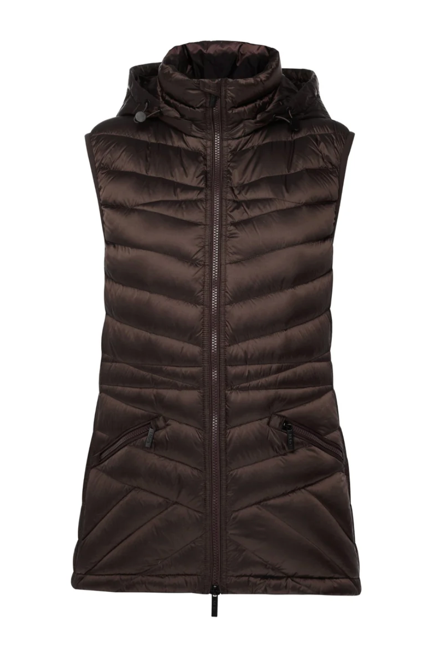 Moke Mary Claire Puffer Vest - Chocolate