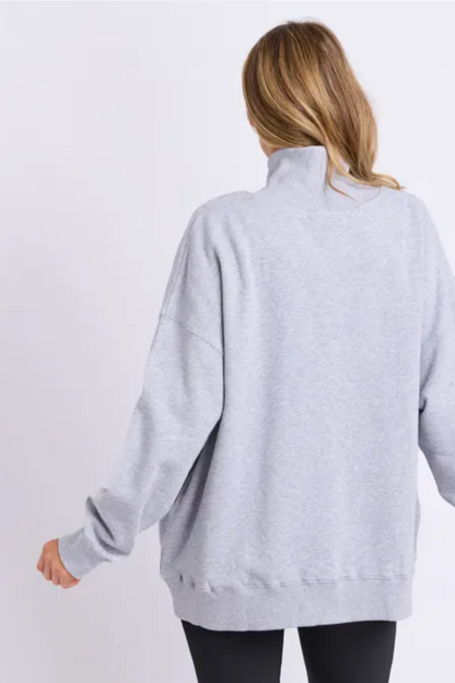 Foxwood Studio Mock Neck Crew - Grey