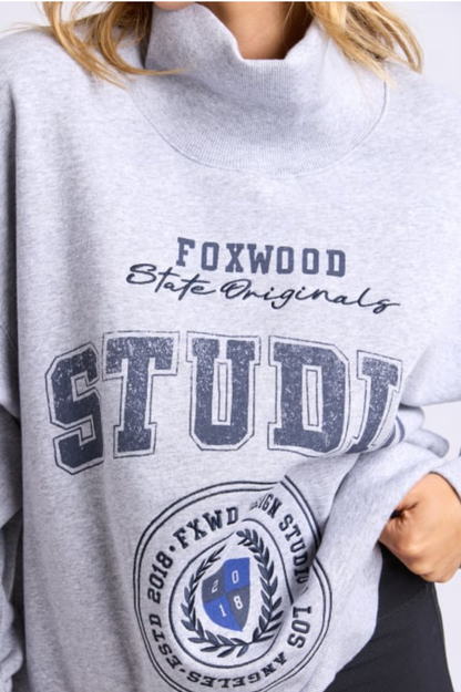 Foxwood Studio Mock Neck Crew - Grey