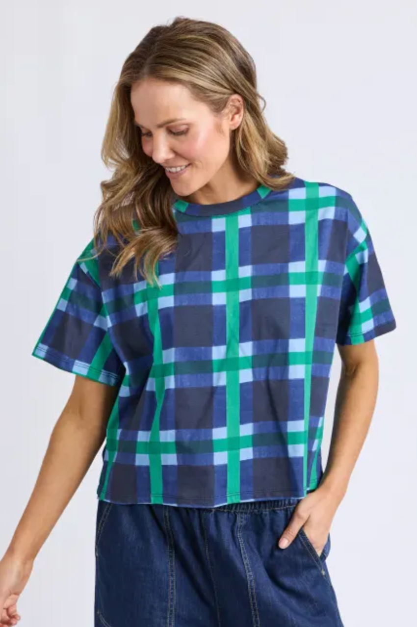 Elm Bari Tee - Blue Check