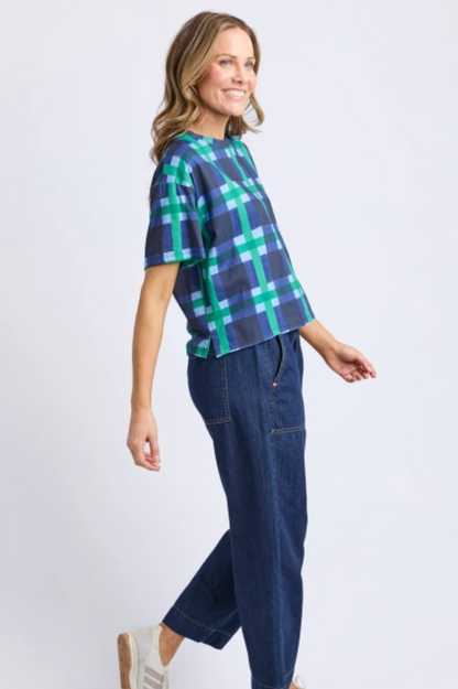 Elm Bari Tee - Blue Check