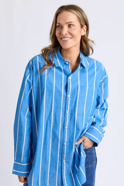 Elm Mia Striped Shirt - Royal Blue