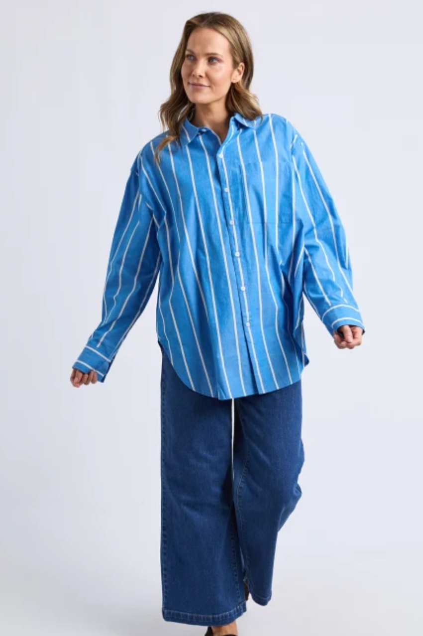 Elm Mia Striped Shirt - Royal Blue
