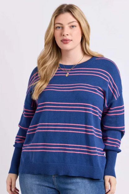 Elm- Navy Stripe