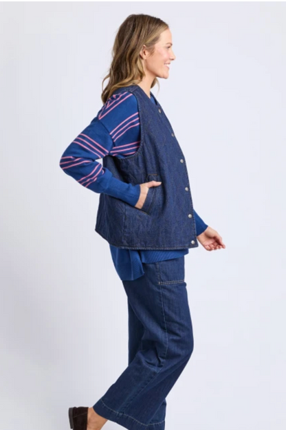 Elm Polly Quilted Denim Vest