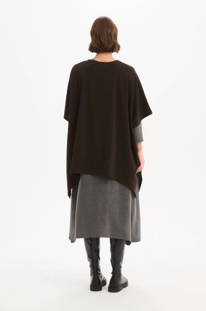 Split Hem Knit Top - Chocolate