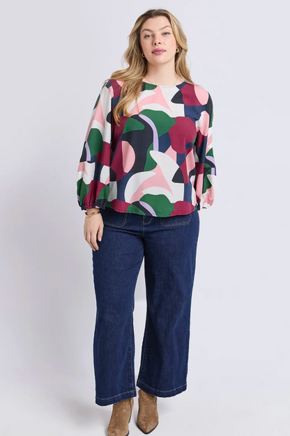 Ronja Top - Abstract Print