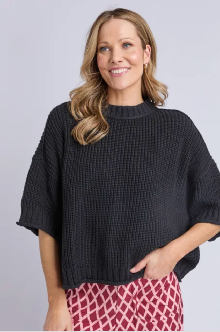 Luela Short Sleeve Knit - Black