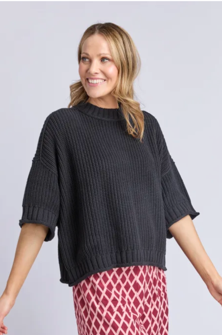 Luela Short Sleeve Knit - Black