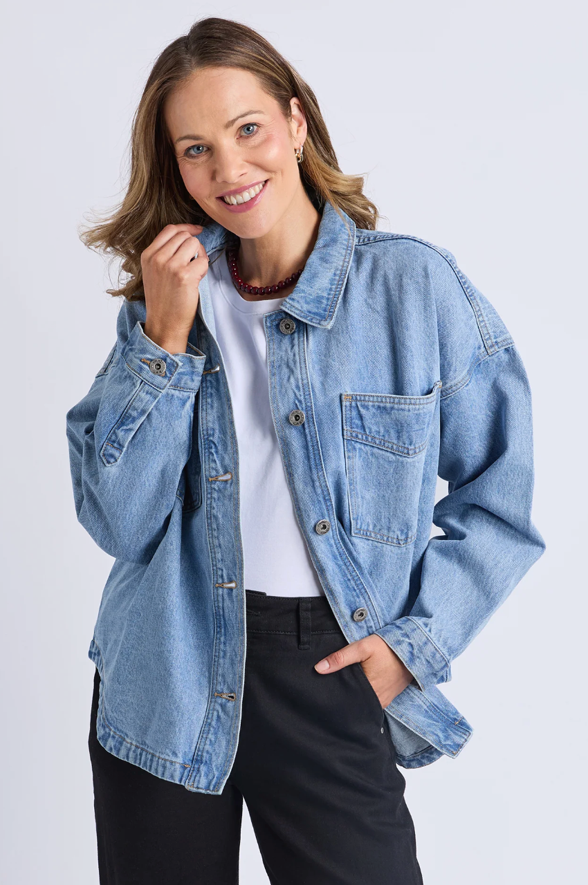 Laura Denim Shacket - Light Blue