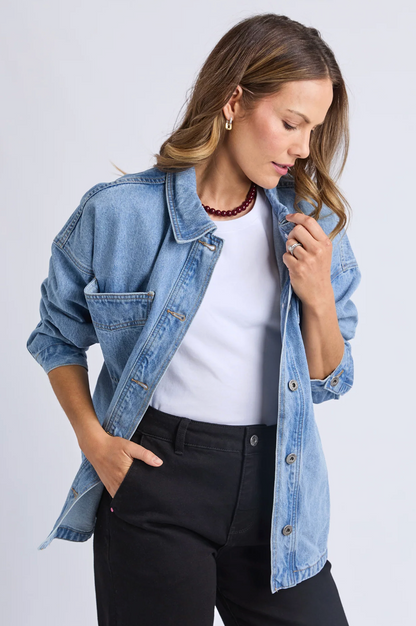 Laura Denim Shacket - Light Blue