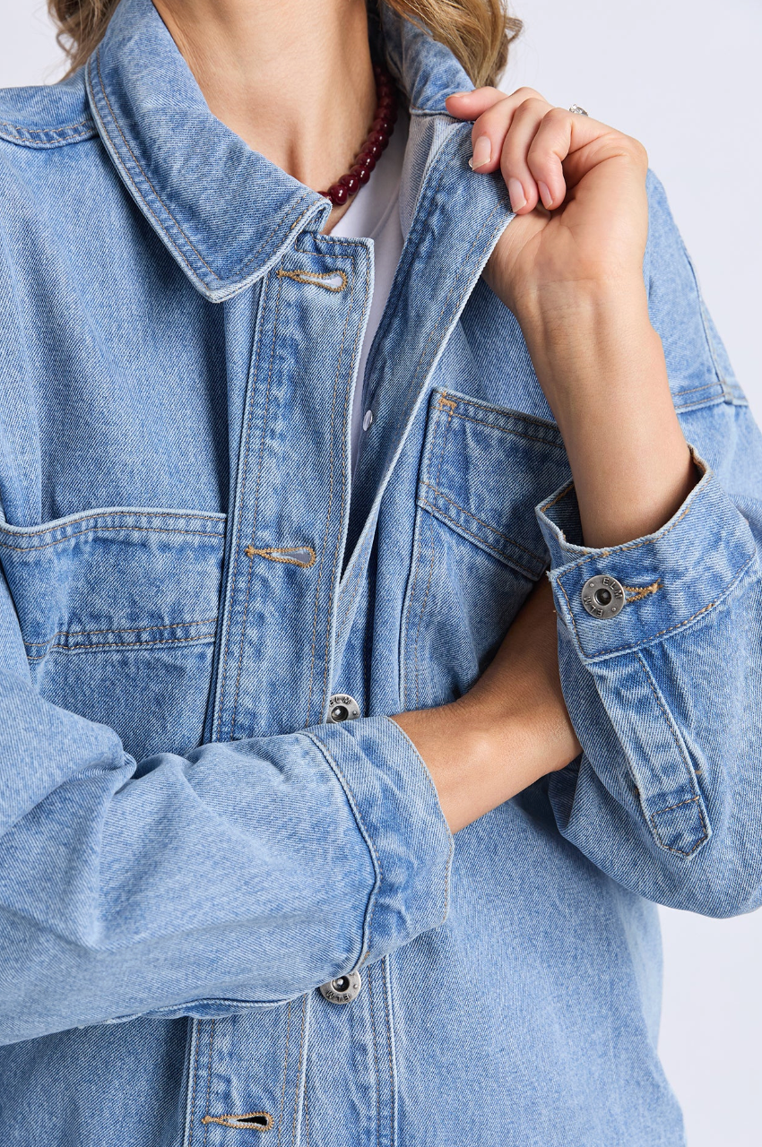 Laura Denim Shacket - Light Blue
