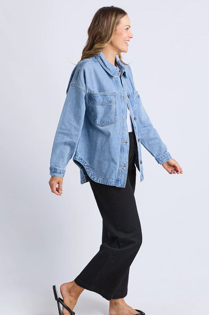Laura Denim Shacket - Light Blue