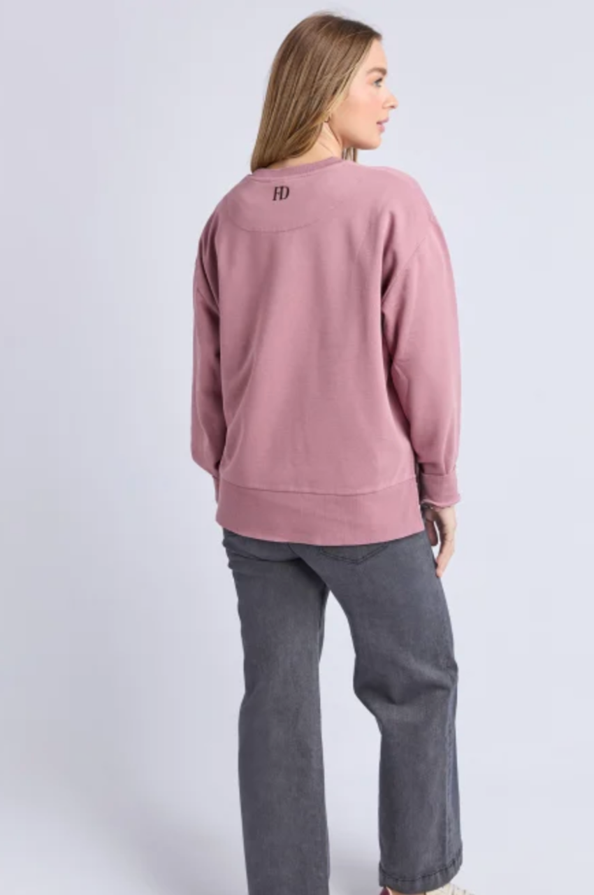 Effortless Contrast Crew - Dusty Rose