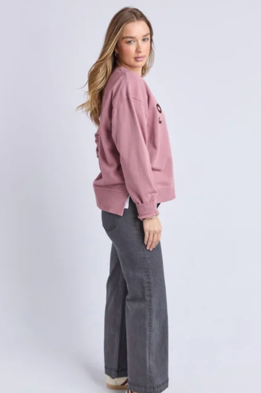Effortless Contrast Crew - Dusty Rose