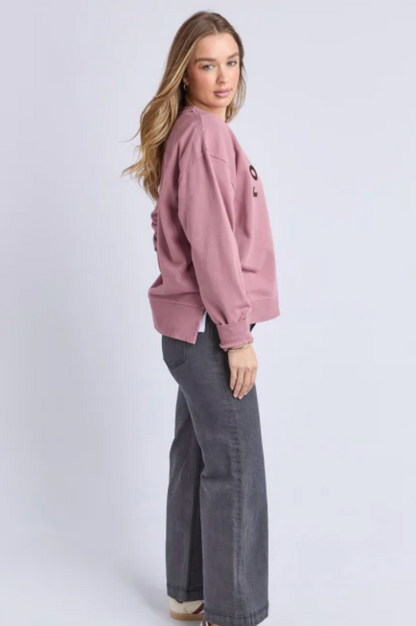 Effortless Contrast Crew - Dusty Rose