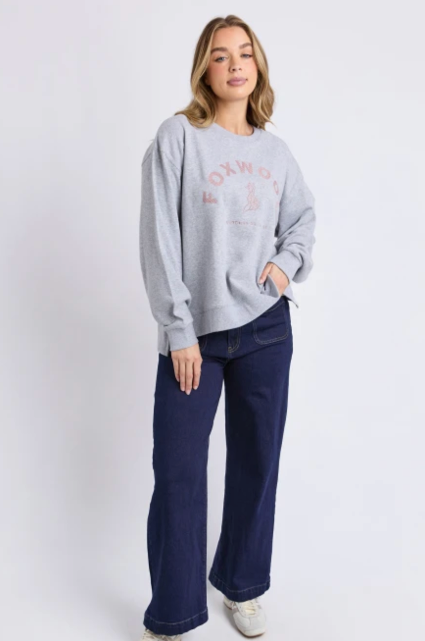 Foxwood Effortless Contrast Crew - Grey