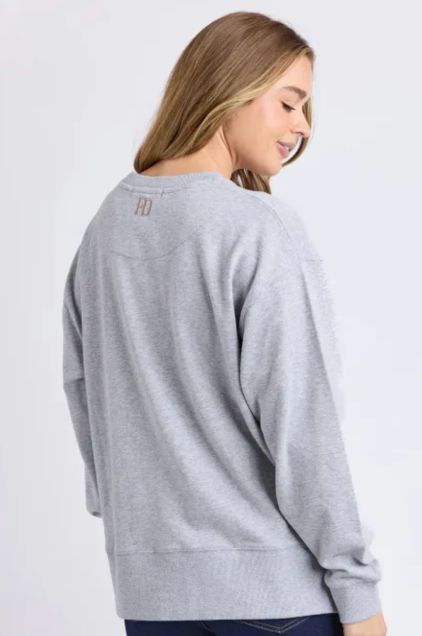 Foxwood Effortless Contrast Crew - Grey