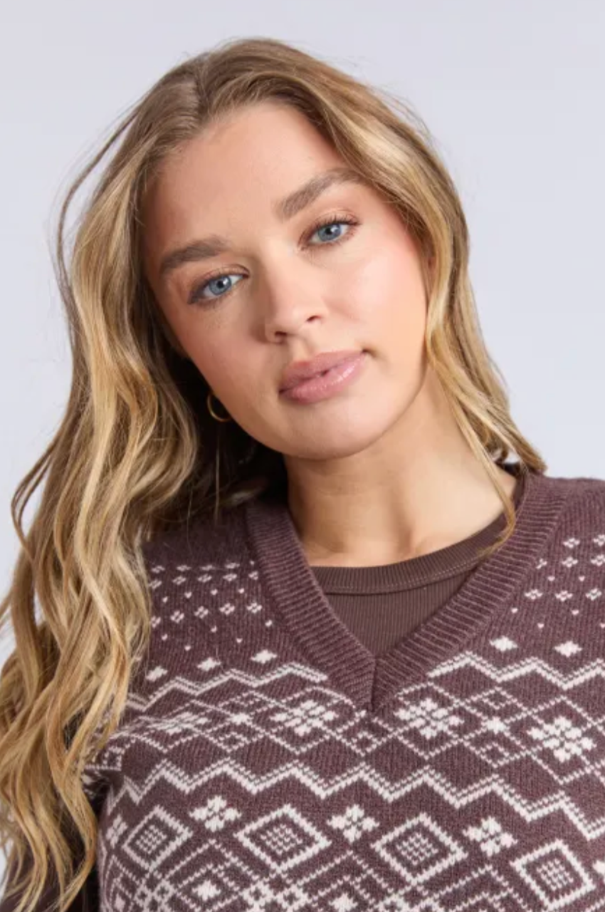 Nordic Vest - Choc/White